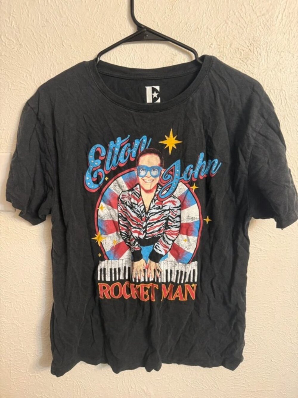 Elton John Rocket Man Rhinestone T-Shirt